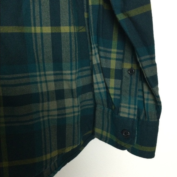 Men’s Eddie Bauer Small 34 - 36 Flannel Shirt Button Green Olive Long Sleeve NWT - Picture 7 of 12